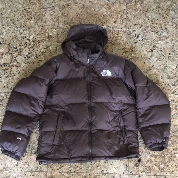 north face brown puffer coat